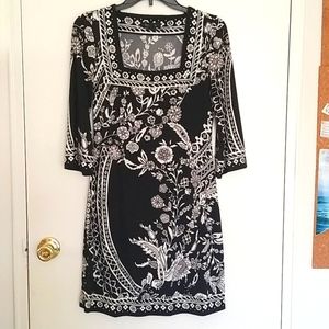 Black and white floral dress